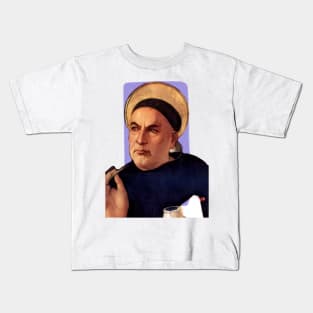 Italian priest Thomas Aquinas illustration Kids T-Shirt